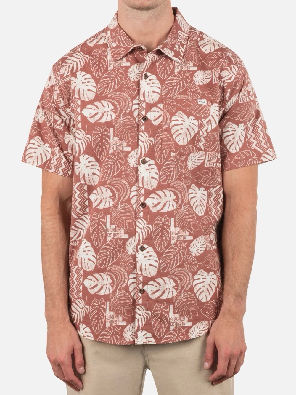 HURLEY One & Only Lido Stretch Short-Sleeve Tropical . Size XXL